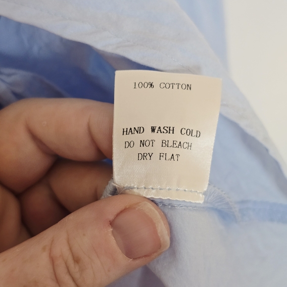 JOH Pale Blue Cotton Twist Front Button Down Shirt Medium - Picture 5 of 7